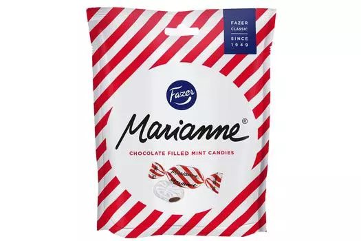 Конфеты Fazer Marianne с мятным шоколадом 220 г x 1 пакетик Fazer Конфеты с мятной начинкой из шоколада Финские сладости