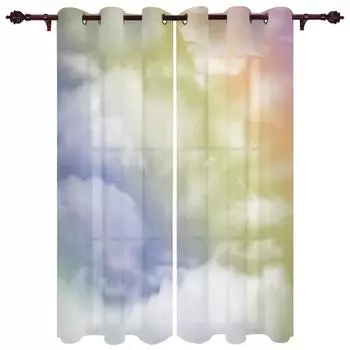 Конфеты Радуга Розовые Полоски Оконные Шторы Роскошные Шторы для Детей Девочек Гостиная Спальня Шторы Печатные Шторы-ламбрекены W60H60(CM)x2PCS&HOOK