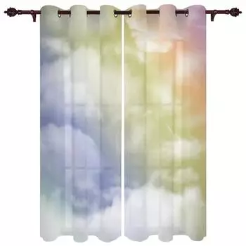 Конфеты Радуга Розовые Полоски Оконные Шторы Роскошные Шторы для Детей Девочек Гостиная Спальня Шторы Печатные Шторы-ламбрекены W60H60(CM)x2PCS&HOOK