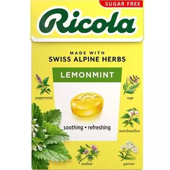 Конфеты Ricola Lemon Mint Herbal Candy без сахара 40 г. Особенности: 13 трав с освежающим вкусом мелиссы. S Особенности: 13 трав с освежающим вкусом мелиссы. 1