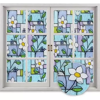 Конфиденциальная оконная пленка, витражное стекло, неклейкая анти-УФ оконная пленка, виниловая статическая клейкая домашняя декоративная оконная наклейка для дома 30x100cm
