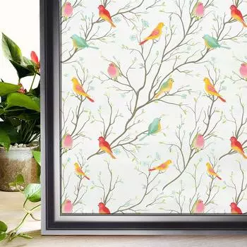 Конфиденциальные оконные пленки без клея, статическая клейкая стеклянная пленка для декоративной ванной комнаты, гостиной, кухни, арендной квартиры, радуга 30x100 cm