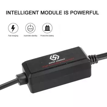 Конфигурация версии SAE Зарядное устройство на руль мотоцикла USB Зарядное устройство для мотоцикла с двумя портами USB Водонепроницаемое быстрое зарядное устройство 12 В-24 В 3.0 чёрный