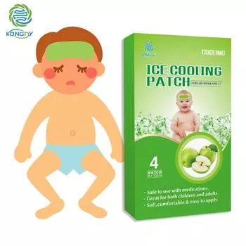 KONGDY Fever Patch Яблочный аромат Детская жаропонижающая наклейка 8 шт. Охлаждающий гелевый пластырь Физическая температурная подушка