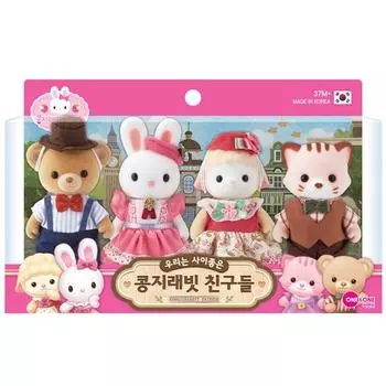 Kongji Rabbit One&One Kongji Rabbit Friends Plush Toy 6471, Разные цвета, Популярные игрушки для корейских детей