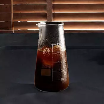 Конический стеклянный мерный стакан, тройной кофейник, вспениватель, кувшин для смешивания молока 250ml