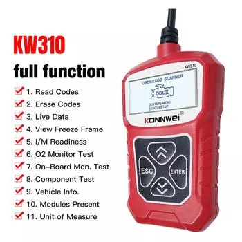 KONNWEI KW310 OBD2 сканер русский язык автомобильный диагностический инструмент OBD 2 автомобильный сканер для авто ODB2 автомобильные инструменты лучше, чем ELM327