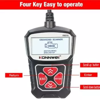 KONNWEI KW310 OBD2 сканер русский язык автомобильный диагностический инструмент OBD 2 автомобильный сканер для авто ODB2 автомобильные инструменты лучше, чем ELM327 чёрный