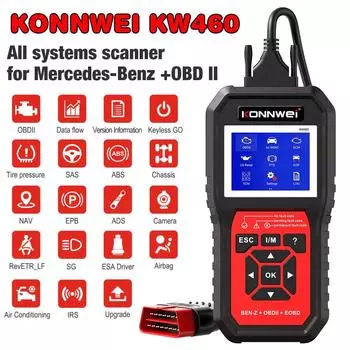 KONNWEI KW460 Obd2 сканер для Mercedes Benz ABS Airbag Oil ABS EPB DPF SRS TPMS Сброс всех систем Авто Диагностический инструмент красный