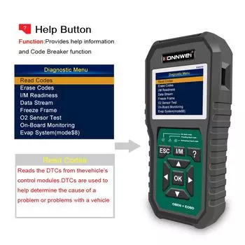 KONNWEI KW470 OBDII считыватель кодов, тестер батареи и полная замена диагностического сканера системы для Ford чёрный