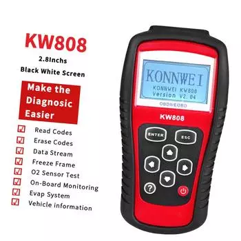KONNWEI OBDII/EOBD Считыватель кодов автомобилей и автоматический декодер обнаружения сканера KW808