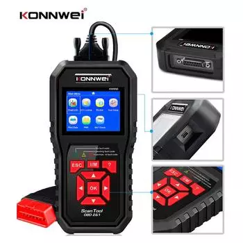 KONNWEI OBDII Scanner Code Reader (KW850) Professional OBDII Anto Scanner Car диагностическая проверка красный