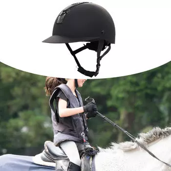 Конный шлем, шляпа для езды на велосипеде, удобная легкая практичная модная лошадь S Black