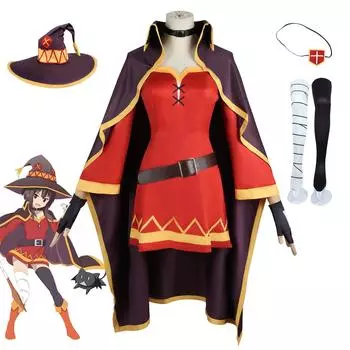 KonoSuba Божье благословение на этот прекрасный мир Konosuba Megumin плащ платье униформа наряд парик Хэллоуин аниме косплей костюмы XS