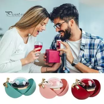 Консервированная цветочная шкатулка для кольца, бархатная подарочная коробка для ювелирных изделий, магнитная застежка, кольцо, ожерелье, кулон, футляр для предложения руки и сердца на День святого Валентина B красный