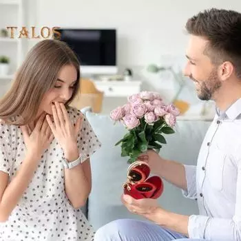 Консервированная цветочная шкатулка для кольца, бархатная подарочная коробка для ювелирных изделий, магнитная застежка, кольцо, ожерелье, кулон, футляр для предложения руки и сердца на День святого Валентина B красный