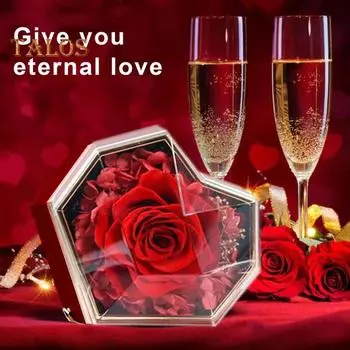 Консервированная шкатулка для колец с розами, шкатулка для украшений в форме сердца, консервированная шкатулка для ожерелий с цветами и скрытым ящиком, подарок на ее день рождения, годовщину, день святого Валентина белый