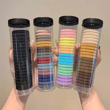 Консервированная веревка для волос для девочек, высокоэластичная прочная веревка для волос, черное кольцо для волос, кожаный чехол, резинка, новинка