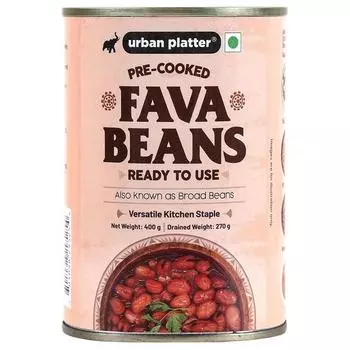 Консервированные бобы фава Urban Platter, 400 г (Готовые к употреблению, приготовленные бобы Фава, кормовые бобы, основные продукты питания Ближнего Востока, фол медаммас)