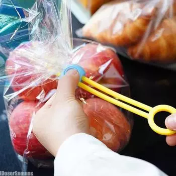 Консервирующий цветной уплотнительный ремень 20 шт., клипса для сохранения свежести, удлиненный уплотнитель для сухофруктов, чипсов для кухни светло-серый