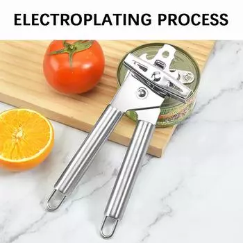 Консервные ножи из нержавеющей стали Многофункциональный открывалка для банок с боковым вырезом Открывалка для бутылок Профессиональный открывалка для банок/бутылок/консервный нож серый