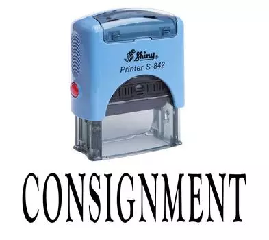 КОНСИГНАЦИЯ Самостоятельная чернильная резиновая печать Офисная стационарная изготовленная на заказ блестящая печать Impression Area 14 mm x 38 mm чёрный