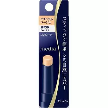 Консилер Kanebo Media Stick R (ультрафиолетовый) Натуральный бежевый 3 г Косметика для кожи Не используйте более 5 мм продукта. После подготовки кожи с помощью праймера нанесите