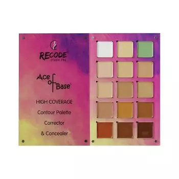 Консилер Recode Beauty, корректор цвета и контурная палитра, стирает темные круги, неровный тон кожи, покраснения, пятна, даже шрамы, 15 оттенков Pack of 1