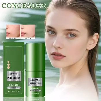 Консилер скрывает недостатки, темные круги, неровный тон кожи, адаптируется ко всем оттенкам кожи, обеспечивая покрытие с помощью портативного карандаша One Size белый