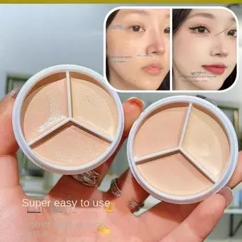 Консилер, закрывающий прыщи, темные круги, тональный крем, долговечность, водостойкое отбеливание, яркий цвет, контурный консилер, три цвета для макияжа