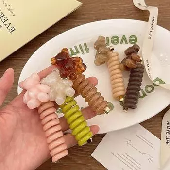 Конский хвост веревка милый телефонный шнур кольцо для волос высокое качество кольцо для волос для девочки светло-коричневого