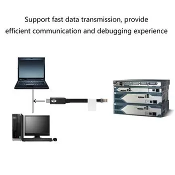 Консольный кабель USB Кабель USB - RJ45 Консольный кабель USB - RJ45 Сетевой шнур для быстрой передачи данных Прочное покрытие из ПВХ A