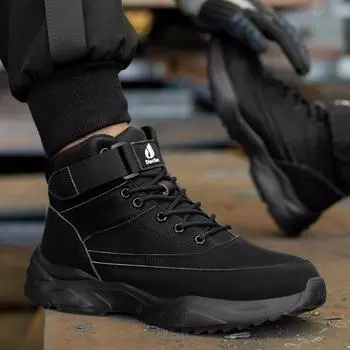 Конструкционные кожаные нескользящие ботинки. Рабочая обувь. Неразрушимая обувь. Мужские защитные ботинки со стальным носком. Защитная обувь. Мужские ботинки. 40