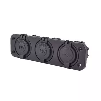 Конструкция 3 в 1, зарядное устройство с двумя гнездами прикуривателя и двумя портами USB, высокопроизводительная и стабильная микросхема для стабильного выходного тока. чёрный