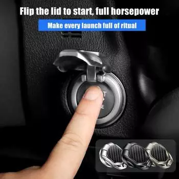 Конструкция с откидной крышкой, цинковый сплав, защитная кнопка с одной кнопкой, крышка двигателя, запуск автомобиля, остановка серебряный