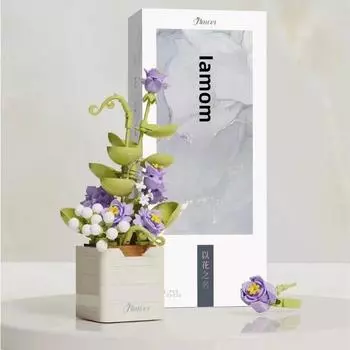 Конструкторы в горшках с вечными цветами Конструктор «Букет ландышей» с игрушками в горшках No Box