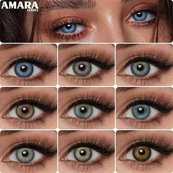 Контактные линзы AMARA, 1 пара цветных контактных линз для цвета глаз, косметические цветные контактные линзы, косметический макияж для глаз, ежегодное использование