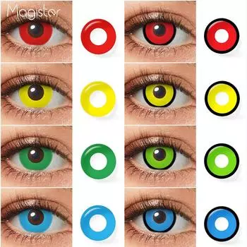 Контактные линзы для Хэллоуина, черные контактные линзы для косплея Мэнсона, контактные линзы для глаз, 1 пара сумасшедших линз для аксессуаров в стиле аниме чёрный