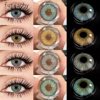 Контактные линзы FUNSACHY 1Pair, натуральные цветные линзы для глаз, цветные контактные линзы для глаз, косметические мягкие линзы для глаз, для учащихся ...