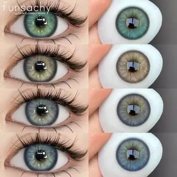 Контактные линзы FUNSACHY New SERENA Series, синие цветные линзы для глаз, зеленые контактные линзы для глаз, 1 пара, мягкие натуральные серые линзы