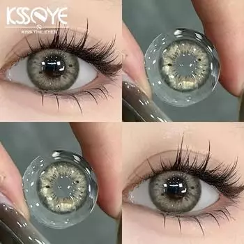 Контактные линзы с градацией 0.0~-8.00 Blackspot Series MillCreek Brown/Gree Doll Eye 2 шт. Мягкие линзы диаметром 14.2 мм для глаз - годовое использование -6.00 коричневый