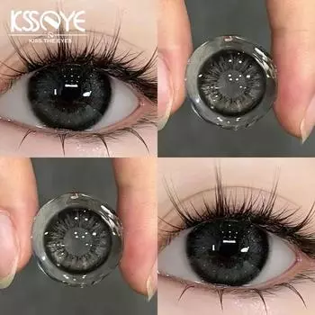 Контактные линзы MillCreek, 1 пара цветных контактных линз, диаметр 14,5 мм, содержание воды 40%, большой глаз с золотым порошком, мелкий блеск -3.50 чёрный