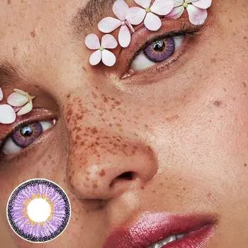 Контактные линзы Mrs.H 14,5 мм, мягкие фиолетово-серые линзы для девочек