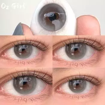 Контактные линзы MrsH с оптической силой 0-800, длина 14,0 мм, серые, пузырьковые Bubble