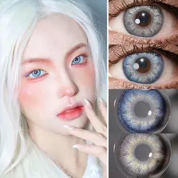 контактные линзы насыщенного цвета для девочек, мягкие линзы для больших глаз, ежегодное использование, 14,0 мм