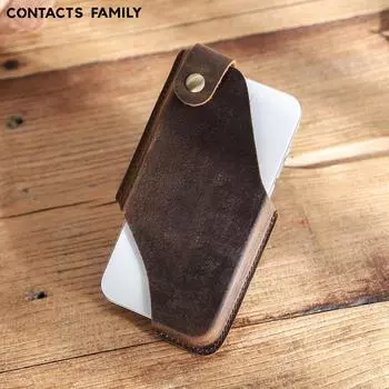 КОНТАКТЫ СЕМЬЯ, 100% натуральная кожа, мужская кобура с петлей для мобильного телефона, чехол на пояс, поясная сумка, противоугонный портативный кошелек кофейный