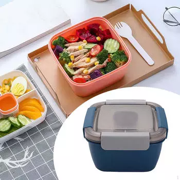 Контейнер Bento Салатница Практичная коробка для закусок Олово для еды для пикника и рыбалки
