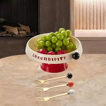 Контейнер-блюдо для сухофруктов и сладостей, чаша на ножке Round Red Base