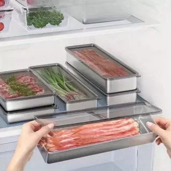 Контейнер для бекона с крышками 304 нержавеющая сталь герметичные контейнеры для хранения деликатесного мяса для холодильника кухонные контейнеры для хранения продуктов