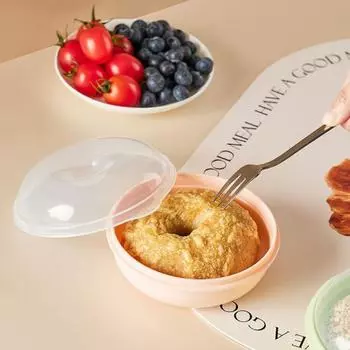 Контейнер для бубликов, круглая коробка для сэндвичей, держатель для бубликов, контейнер для хранения хлеба, контейнер для экономии бубликов розовый